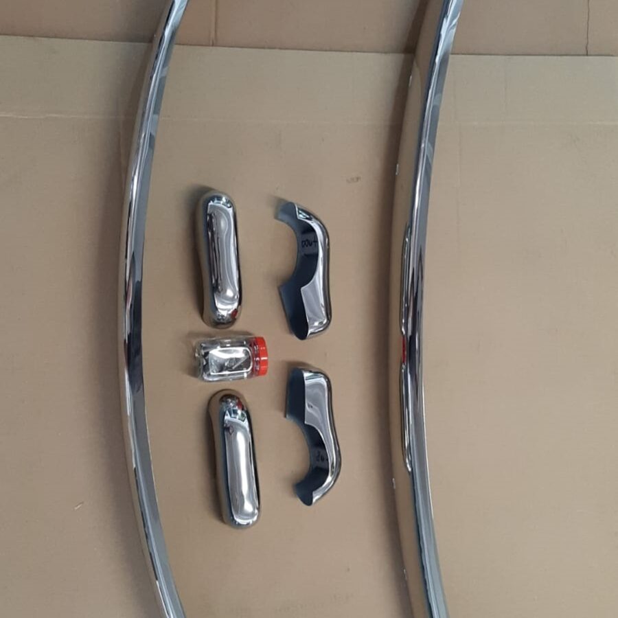 VW BEETLE STAIBNLESS STEEL EUROPEAN STYLE, FRONT & REAR BUMPER SET (from 1968) (STAINLESS-BEETLE1013)